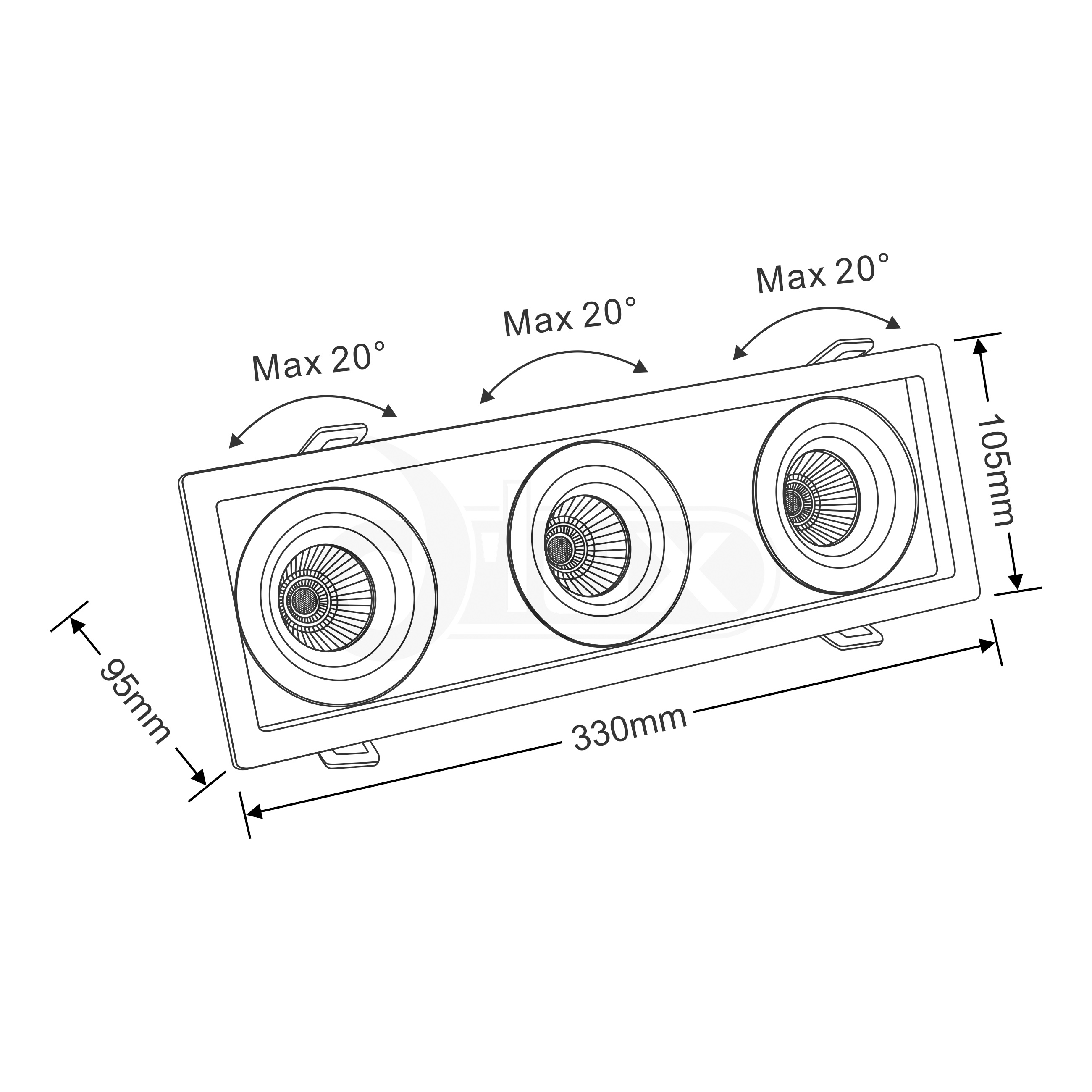 BUZZ 12-3 Recessed Ceiling Luminaires Dlux Multi-Head Recess Ceiling